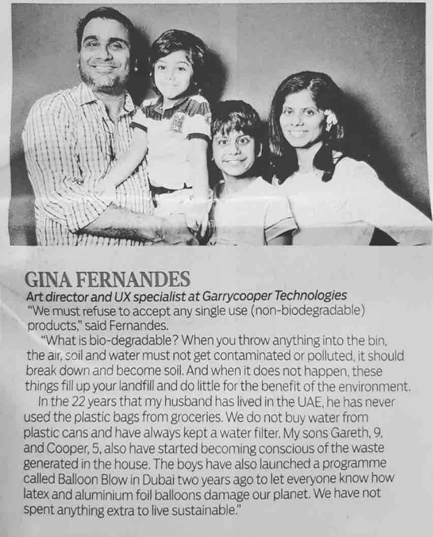 Gina Fernandes SDGs Life below water Dubai