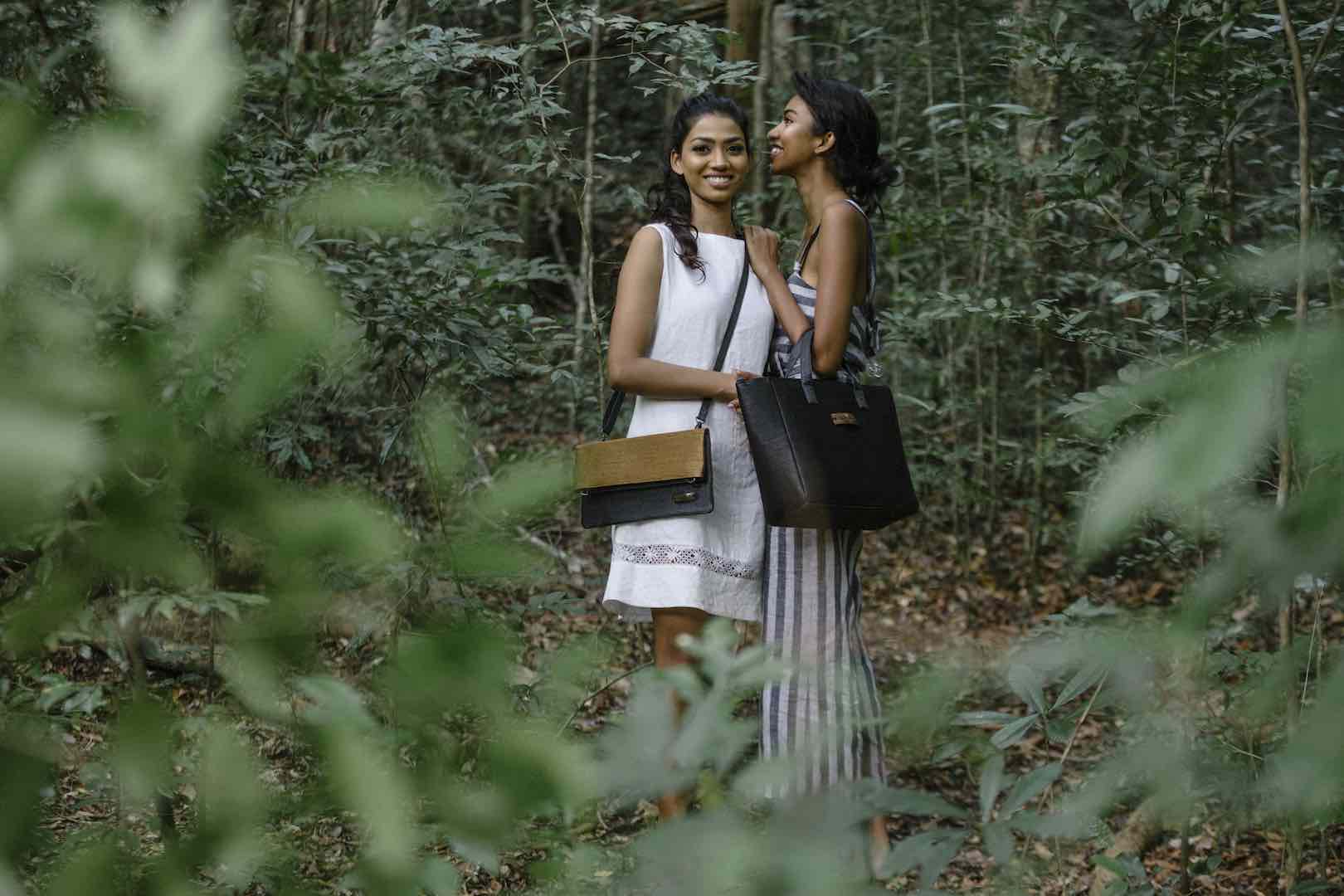 vegan handbags clutches kantala brown sri lanka Hana