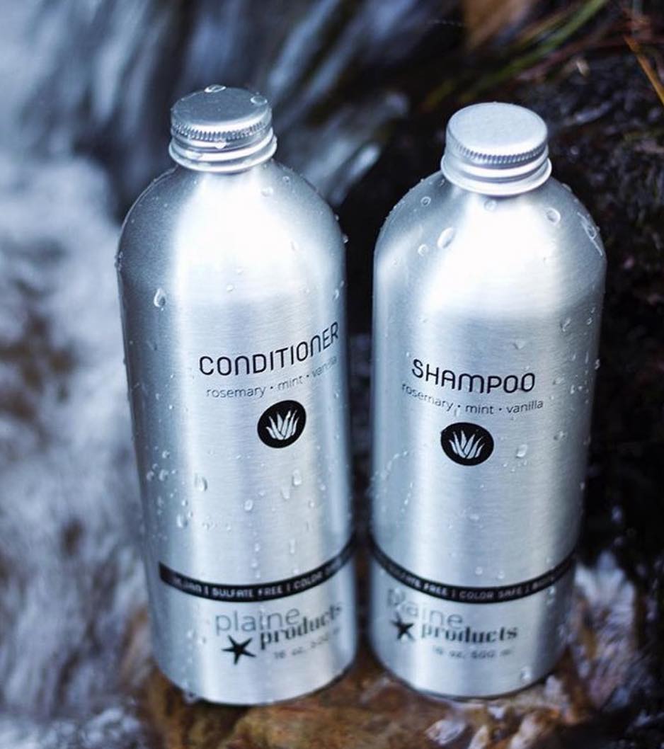 zero waste bathroom Plaine Products vegan toxin free aloe vera shampoo conditioner face wash