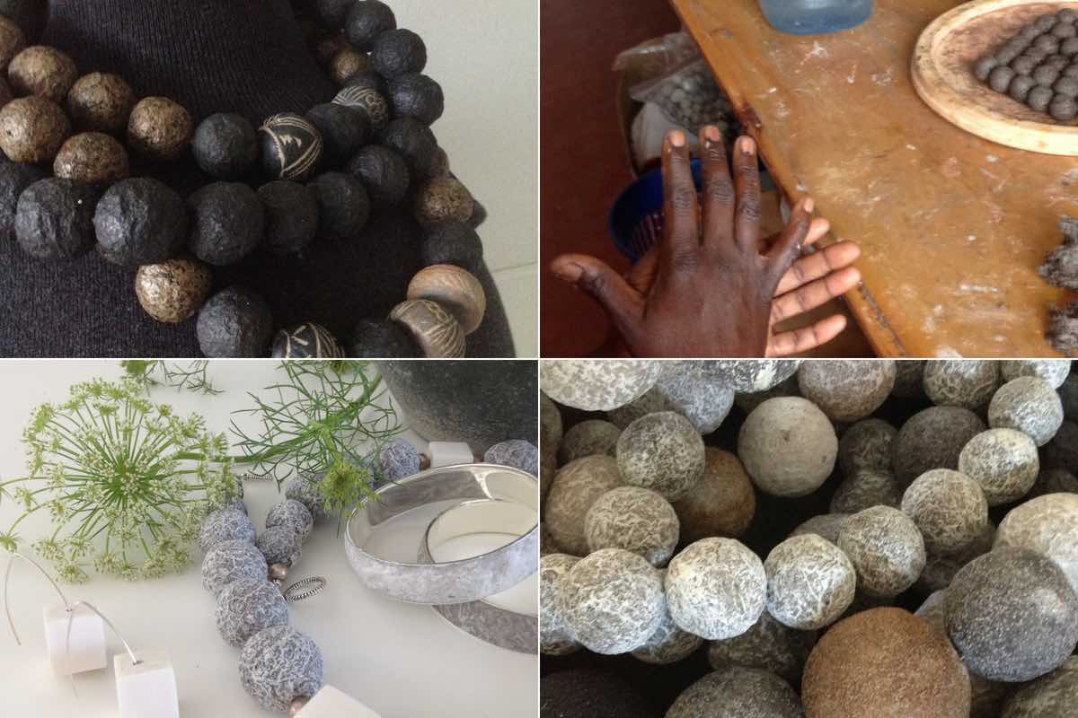 afrodutch collection eco-friendly decoration jewelry necklaces paperstone handmade
