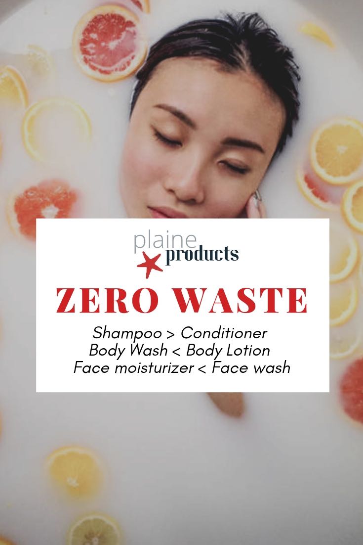 zero waste bathroom Plaine Products vegan toxin free aloe vera shampoo conditioner face wash face moisturiser body lotion hand wash refillable