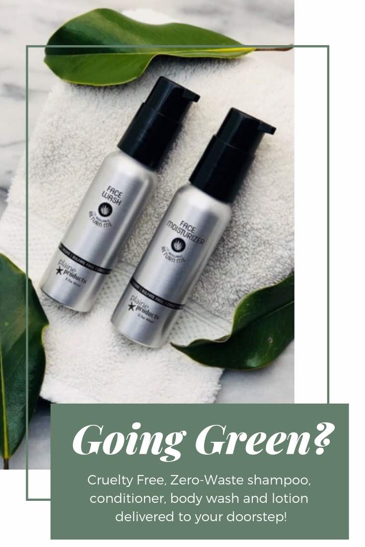 zero waste bathroom Plaine Products vegan toxin free aloe vera shampoo conditioner face wash face moisturiser body lotion hand wash refillable