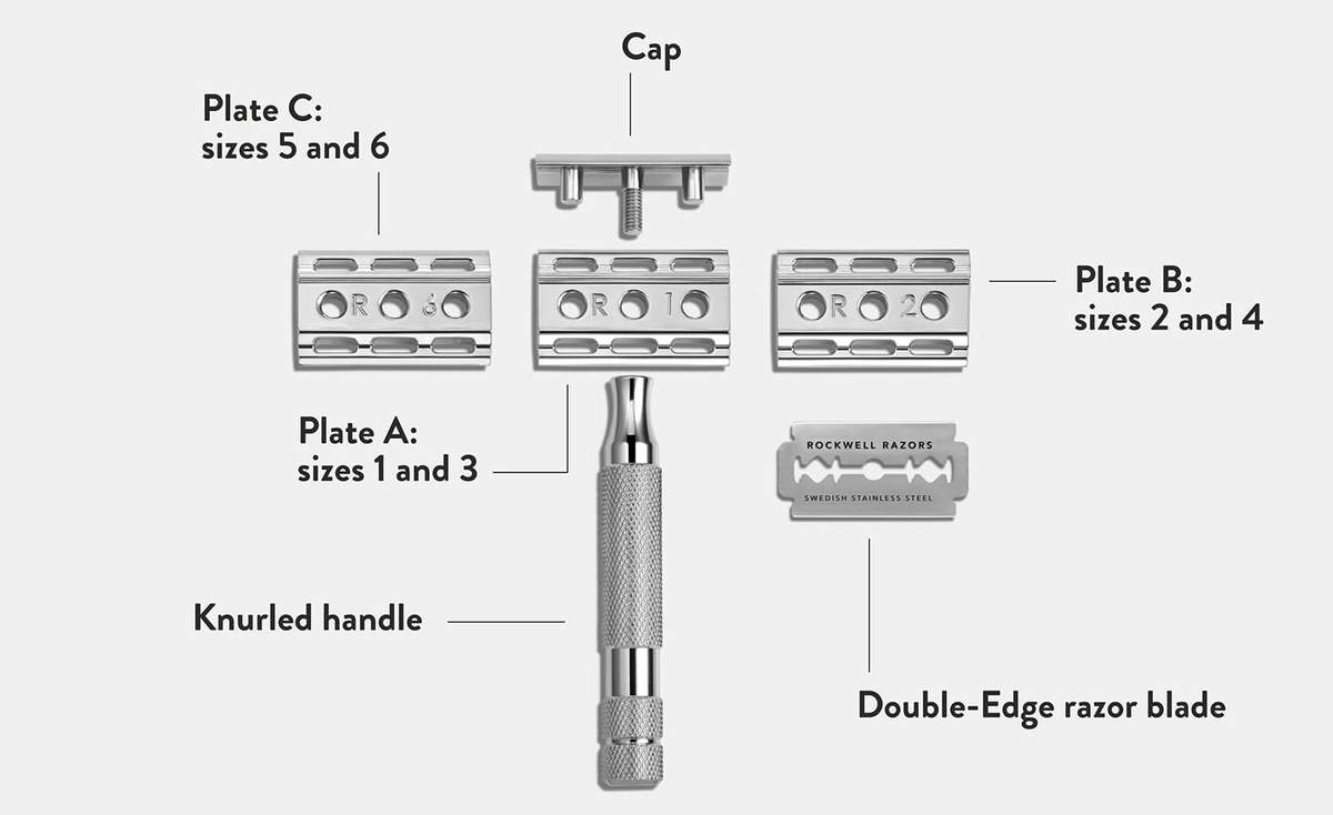 Rockwell zero waste razor products menRockwell zero waste razor stainless steel parts