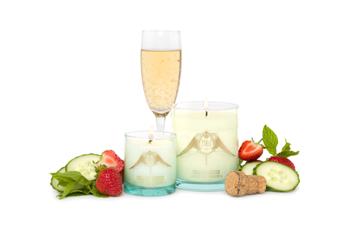 sustainable ethical scented candles English Summer Cucumber, Mint, Strawberry & Champagne