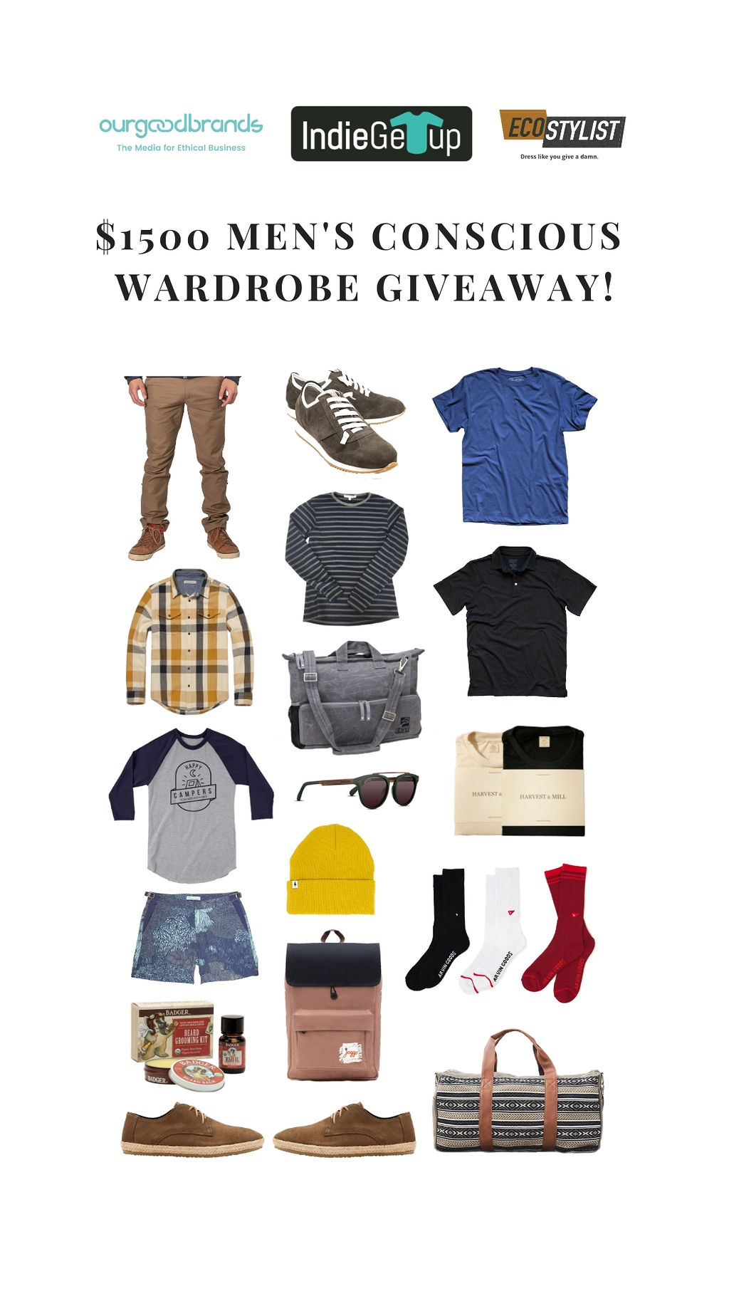 men's conscious wardrobe ethical fashion brands Indiegetup Ourgoodbrands