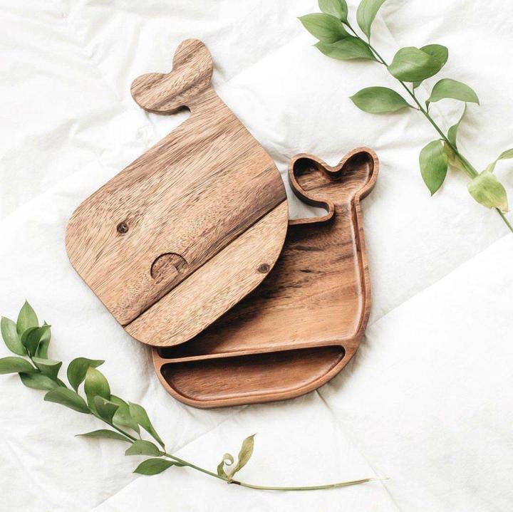 organic eco baby kids wood collection tableware whale lunchbox