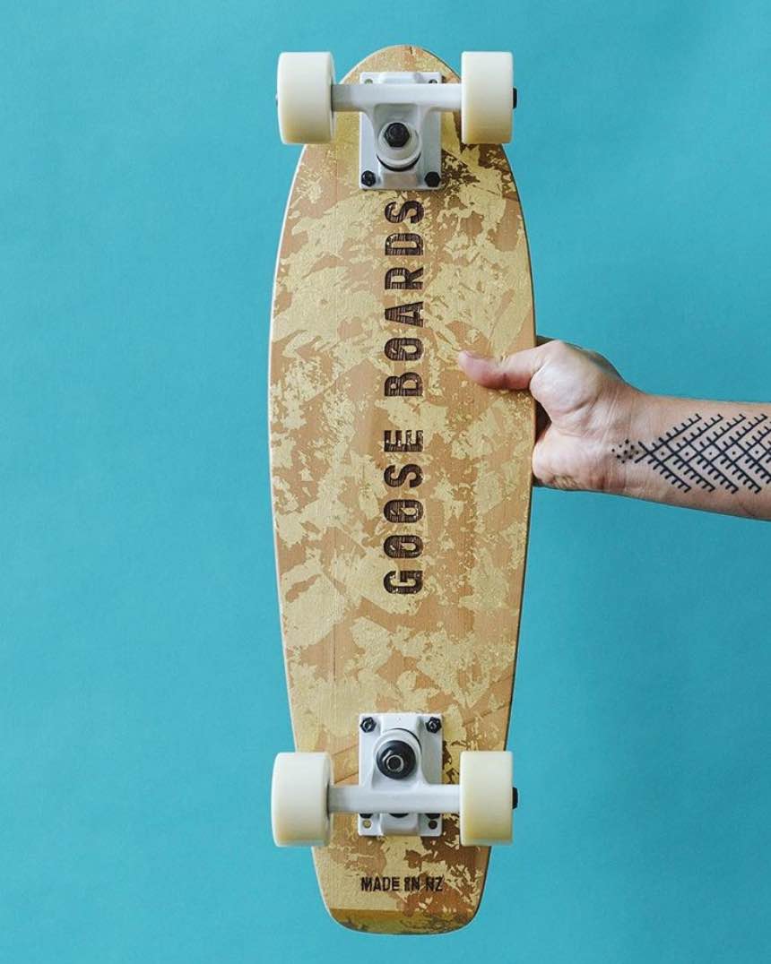 goose boards upcycled handmade wooden cruiser skateboard