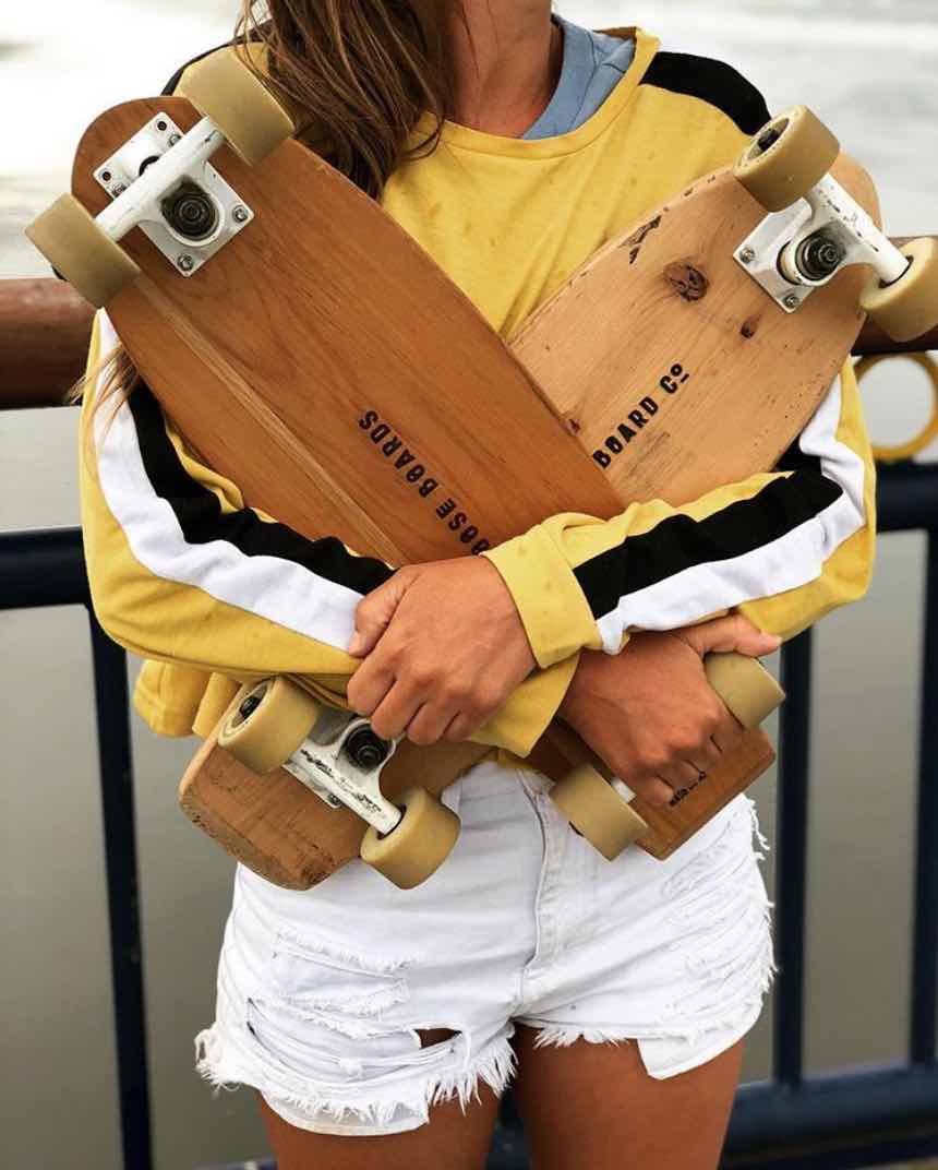 goose boards upcycled handmade wooden cruiser skateboard