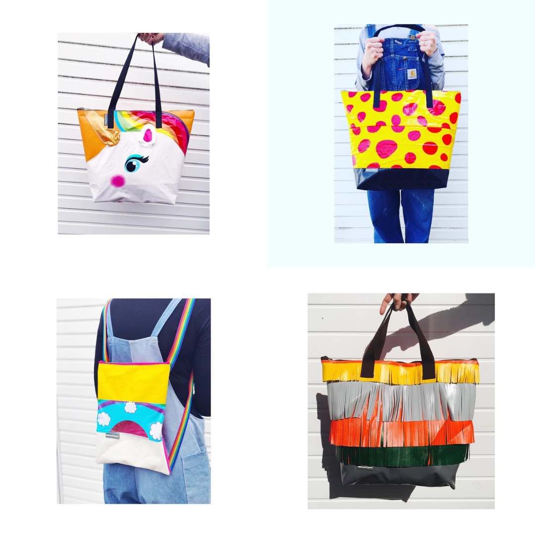 wyatt jack bouncy castles upcycled waterproof bags