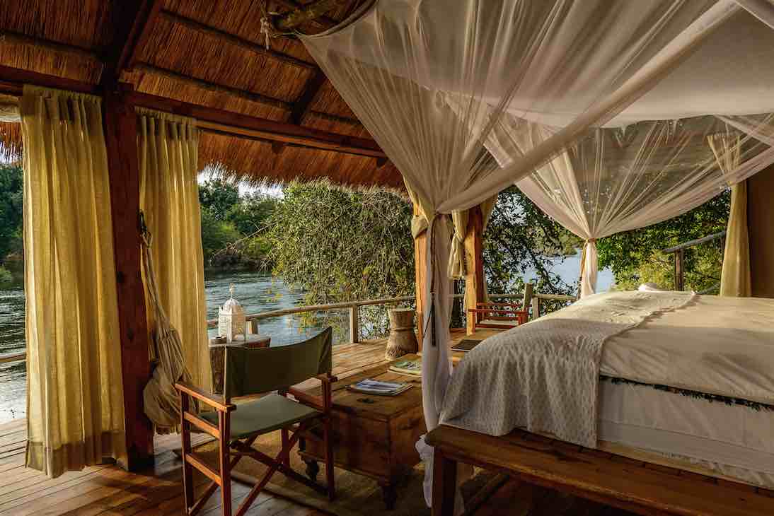 best eco-lodge africa safari Sindabezi Island Lodge Zambezi River Zambia