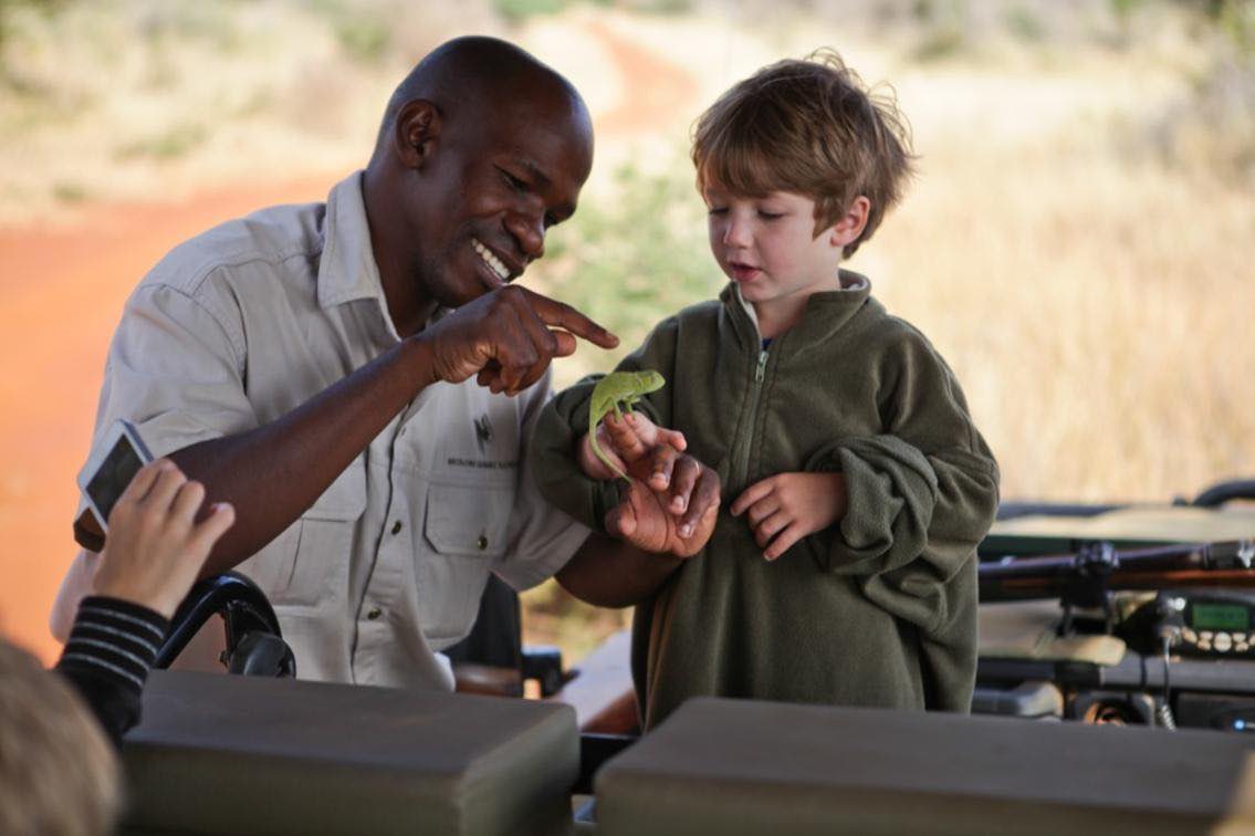 Children family safari africa jumbari wildlife guided tour rangers