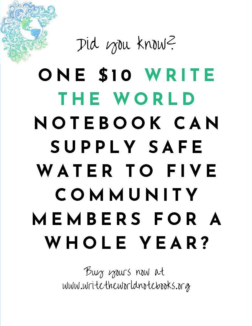 Write the World design giving notebooks tackling global poverty