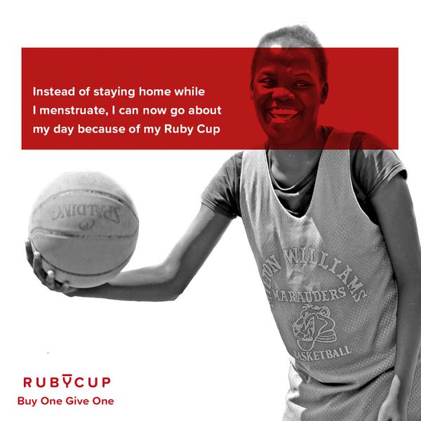 Ruby Cup menstrual cup period dignity give back education