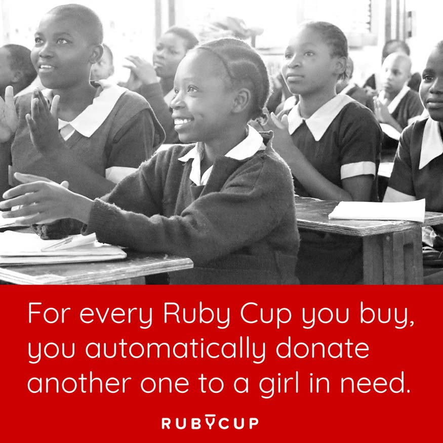 Ruby Cup menstrual cup period dignity give back education