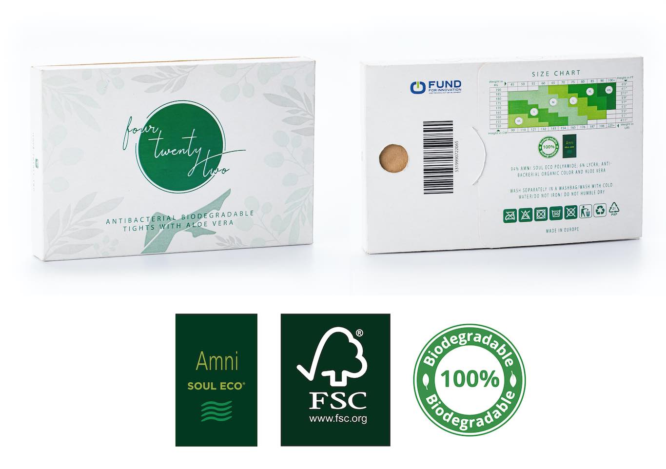 The first antibacterial biodegradable tights with aloe vera Four Twenty Two