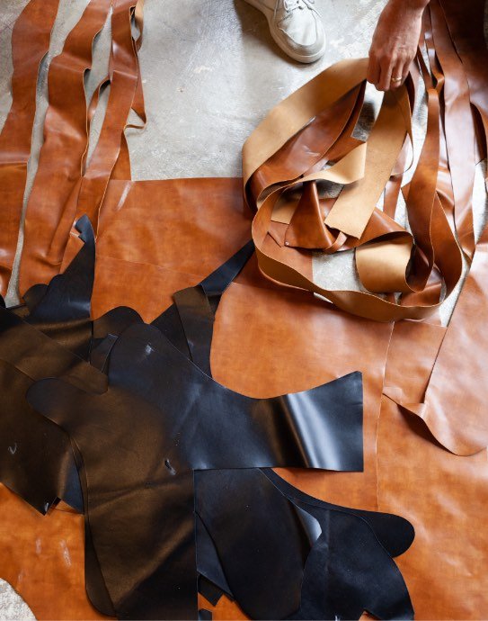 Sustainable leather wallets made from fashion waste remnants