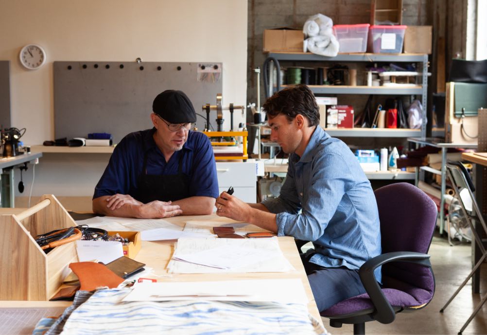 Sustainable leather wallets made from fashion waste remnants