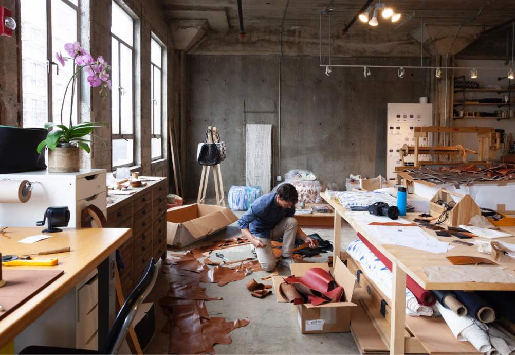Sustainable leather wallets made from fashion waste remnants