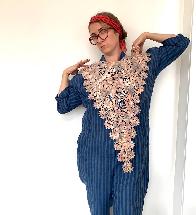 Fashion artactivist repurposes magazines to speak up for garment workers
