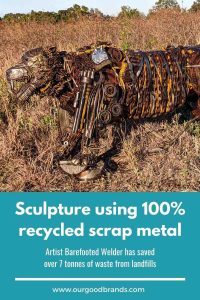 A renewed cultural storm of metal art sculpture using 100% recycled materials