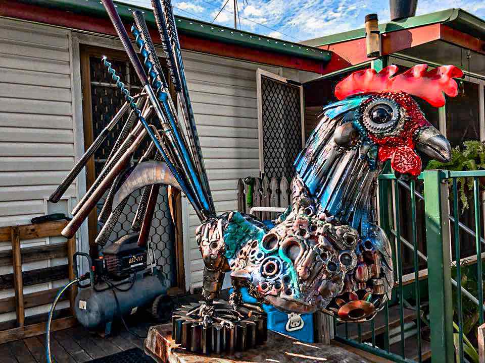 A renewed cultural storm of metal art sculpture using 100% recycled materials