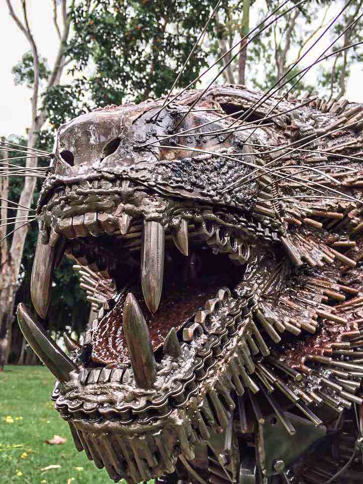 A renewed cultural storm of metal art sculpture using 100% recycled materials