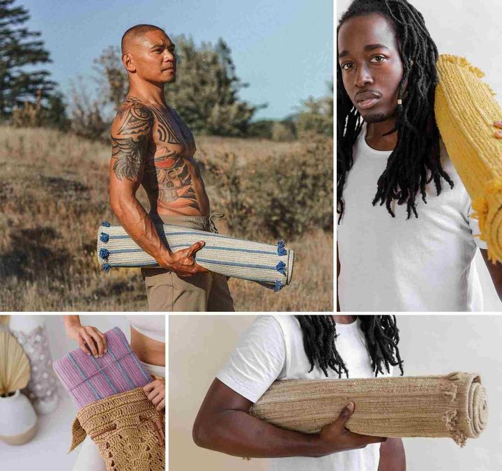 Ethical, handwoven & naturally dyed herbal yoga rugs for health & performance